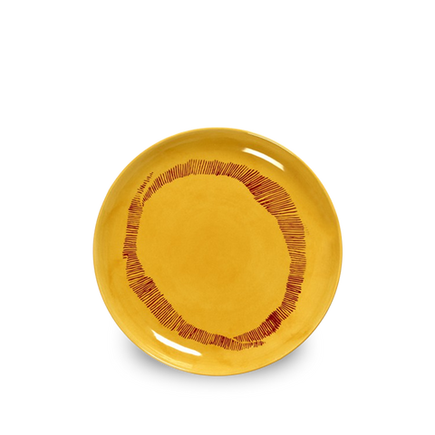 Assiette Sunny yellow stripes red, Ø19 - Serax
