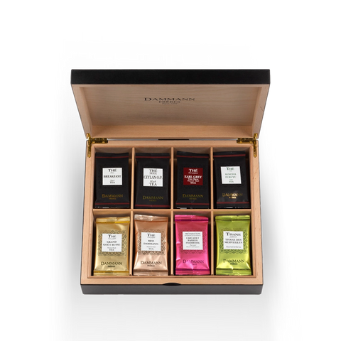 Coffret bois thés 48 sachets cristal