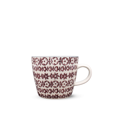 Mug Karine fleurs bordeaux, Ø9,5 cm - Bloomingville