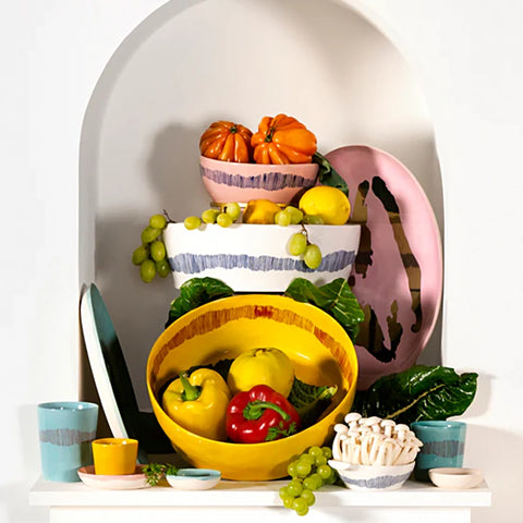 Assiette White stripes blue, Ø19 - Serax