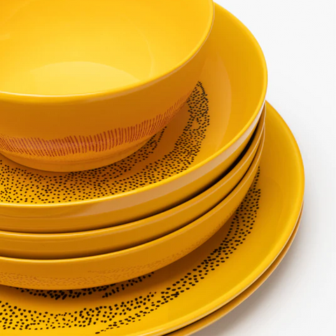 Assiette Sunny yellow stripes white, Ø22,5 - Serax