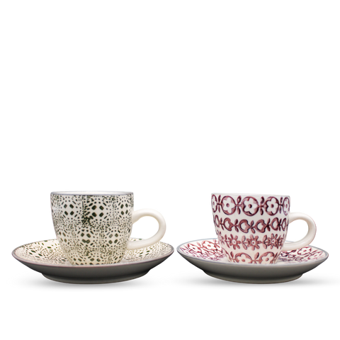 Tasse à café motifs verts, Ø6 cm - Bloomingville