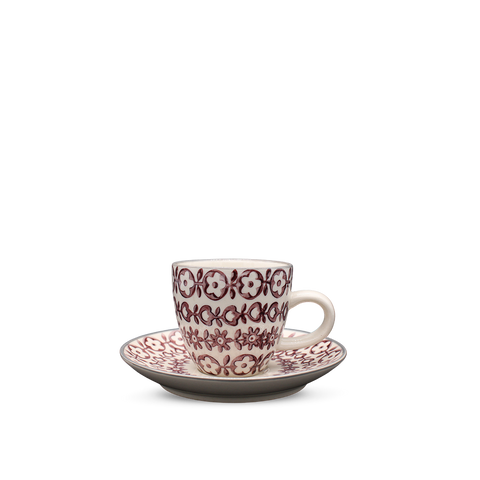 Tasse à café fleurs bordeaux, Ø6 cm - Bloomingville