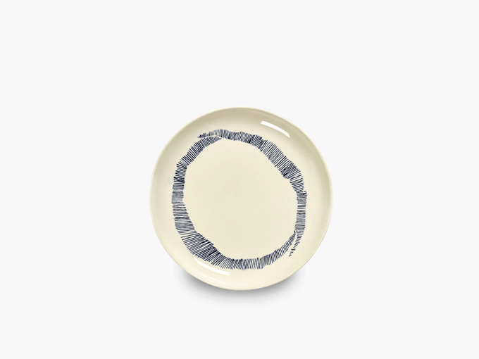 Assiette White stripes blue, Ø19 - Serax