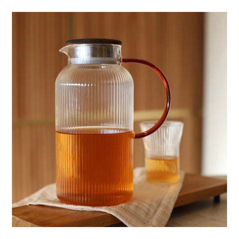 Carafe en verre KARL 2L orange graphite et couvercle