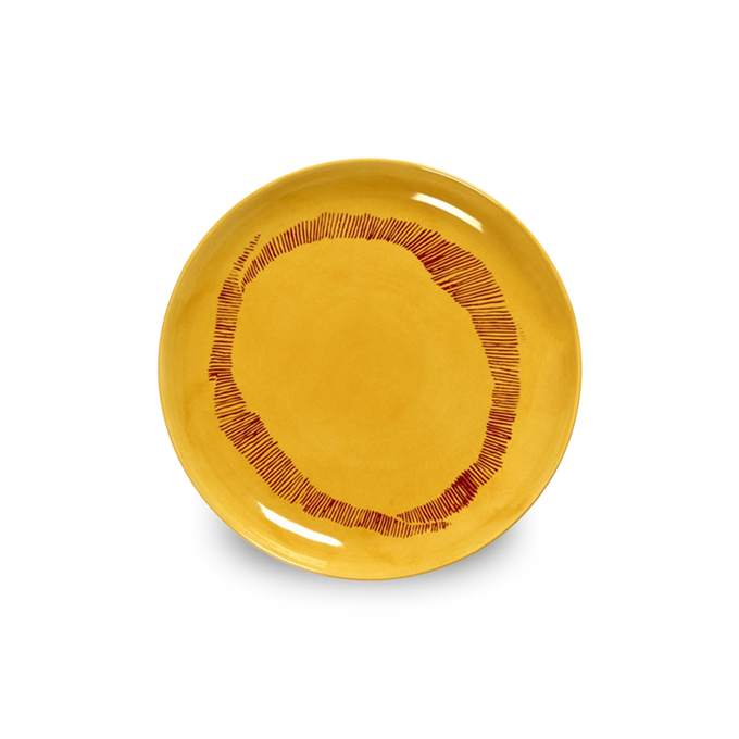 Assiette Sunny yellow stripes red, Ø19 - Serax