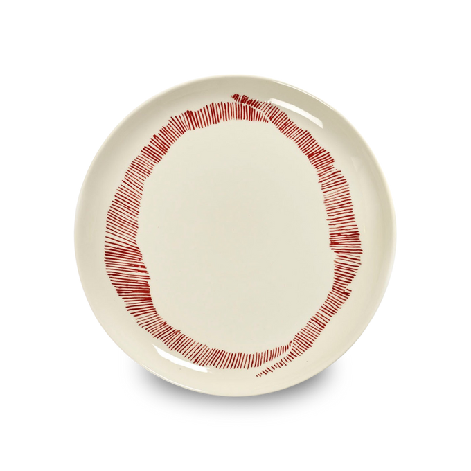 Assiette White stripes red, Ø22,5 - Serax