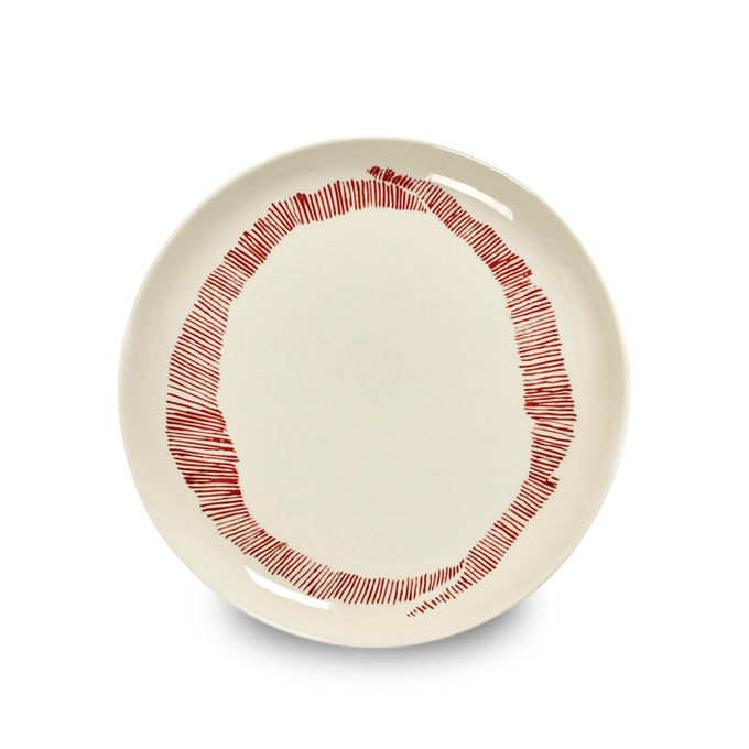 Assiette White stripes red, Ø22,5 - Serax