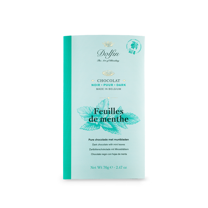 Noir & feuilles de menthe 70g