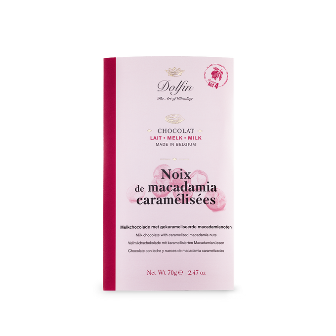 Lait & Noix de macadamia caramélisées 70g