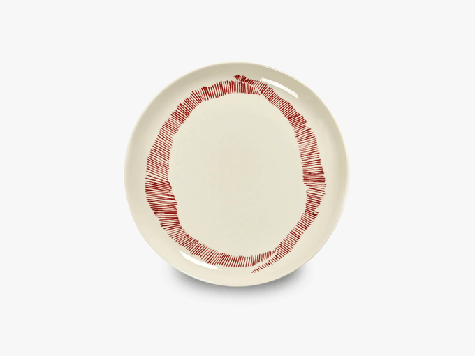 Assiette White stripes red, Ø22,5 - Serax