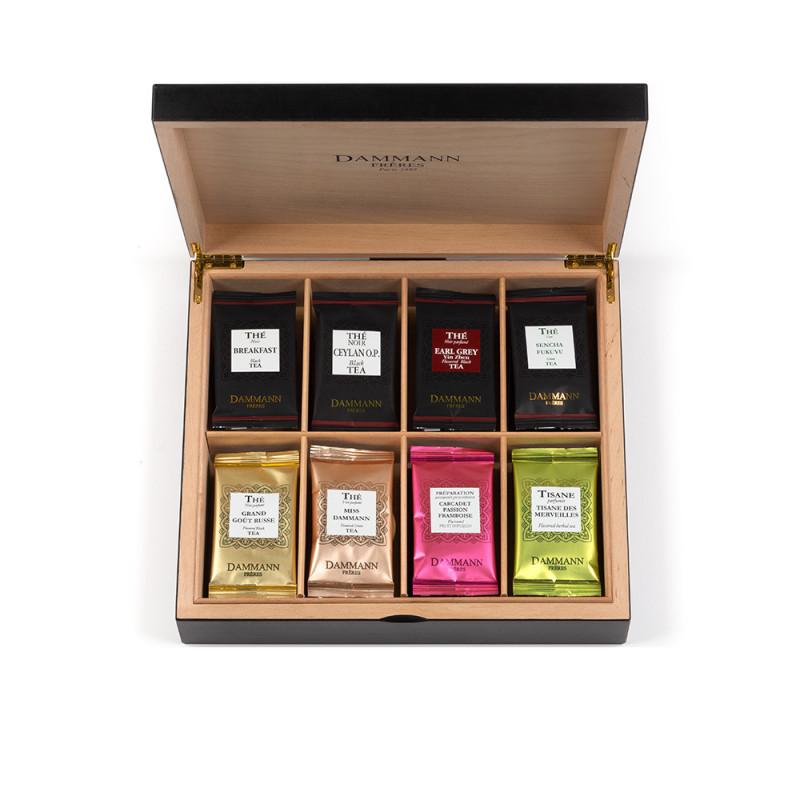 Coffret bois thés  48 sachets cristal