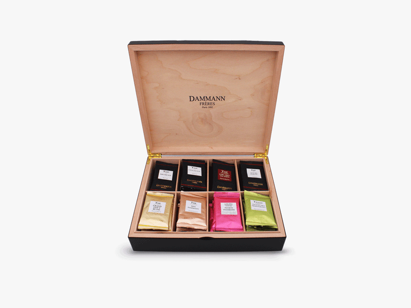 Coffret bois thés  48 sachets cristal